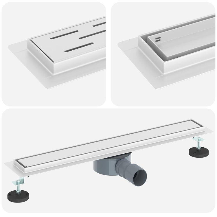 Vidaxx caniveau de douche 2 en 1 avec siphon 360° argent 60 cm