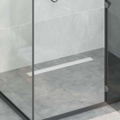 Vidaxx caniveau de douche 2 en 1 argent 80 cm acier inoxydable 304
