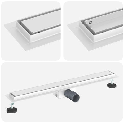 Vidaxx caniveau de douche 2 en 1 argent 80 cm acier inoxydable 304