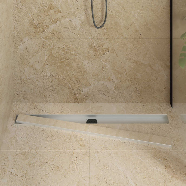 Vidaxx caniveau de douche 2 en 1 avec siphon 360° argent 100 cm