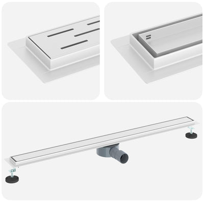 Vidaxx caniveau de douche 2 en 1 avec siphon 360° argent 100 cm