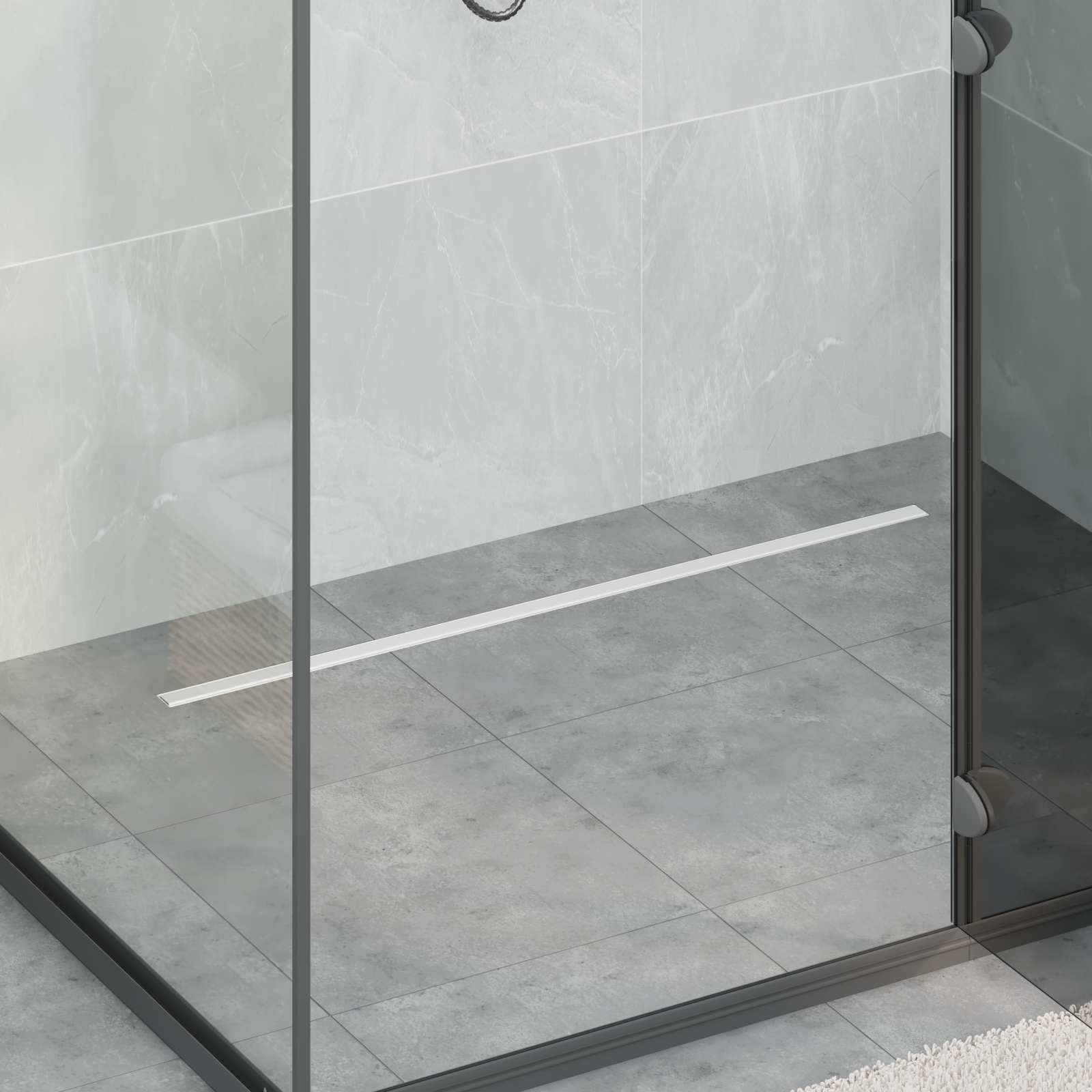 VidaXL caniveau de douche 360° avec modèle mince argent 90 cm