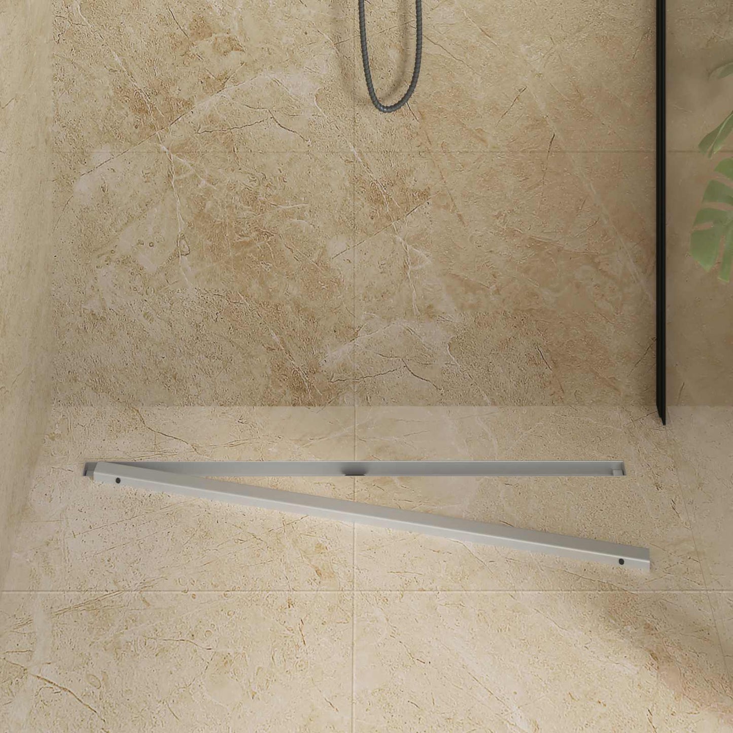 VidaXL caniveau de douche 360° avec modèle mince argent 90 cm