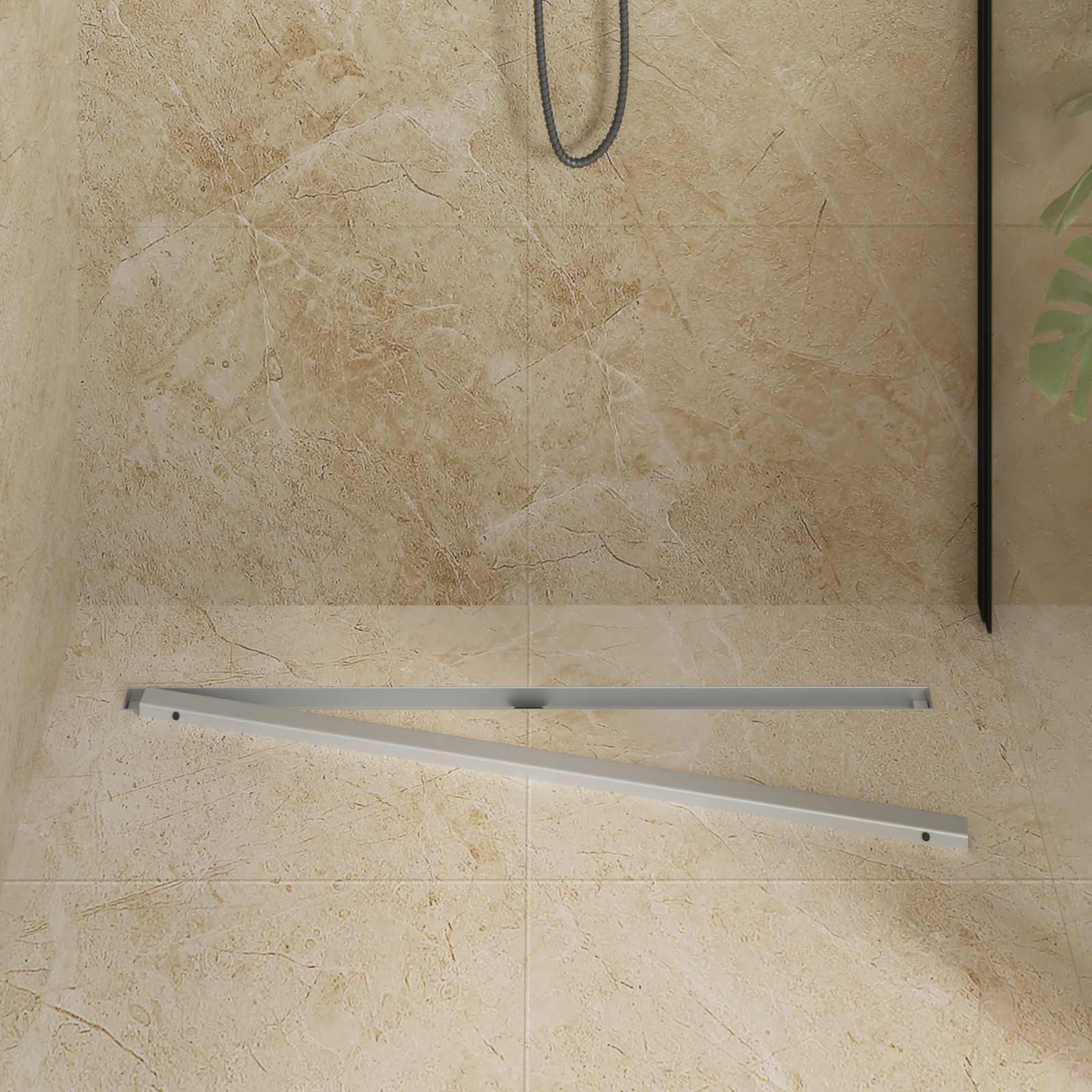 VidaXL caniveau de douche 360° avec modèle mince argent 90 cm