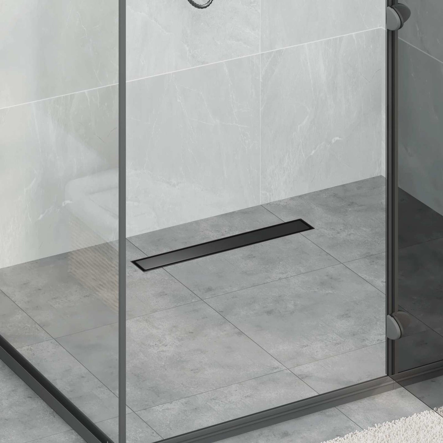 Vidaxx caniveau de douche 2 en 1 noir 60 cm acier inoxydable 304