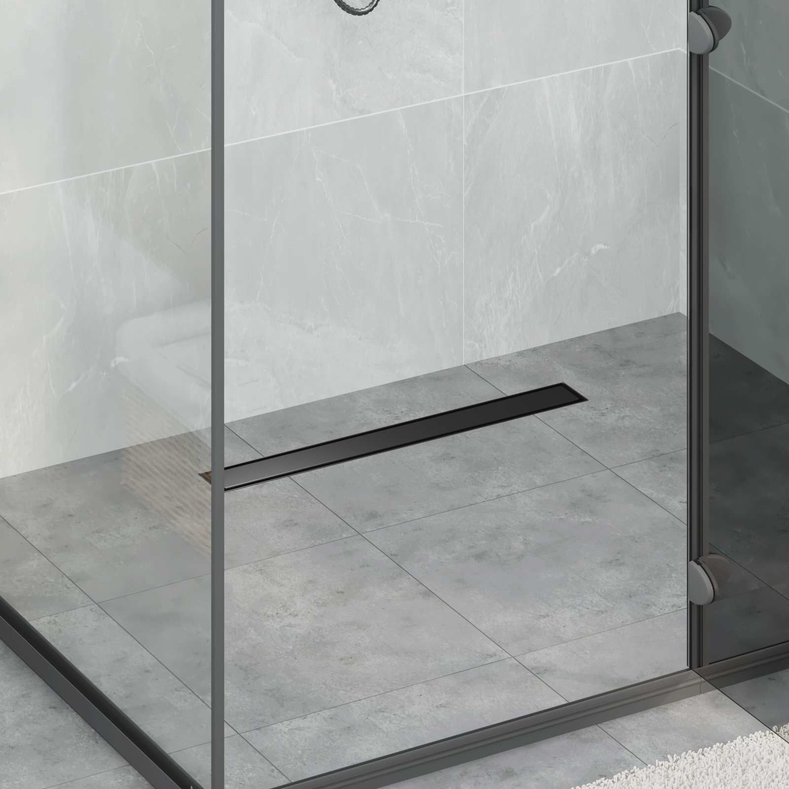 Vidaxx caniveau de douche 2 en 1 avec siphon 360° noir 60 cm