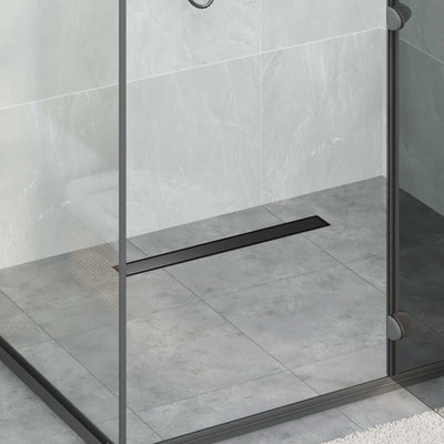 Vidaxx caniveau de douche 2 en 1 avec siphon 360° noir 60 cm