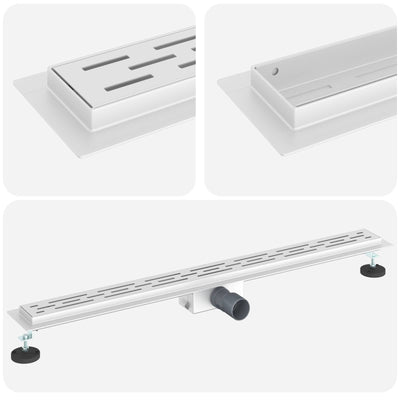 Vidaxx caniveau de douche avec design de ligne argent 90 cm acier inoxydable 304
