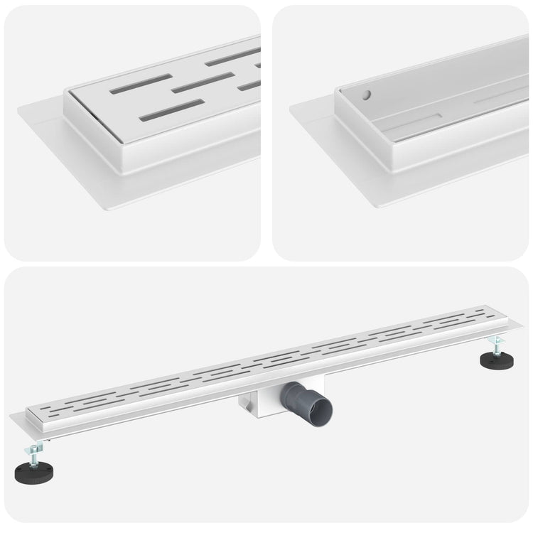 Vidaxx caniveau de douche avec design de ligne argent 90 cm acier inoxydable 304