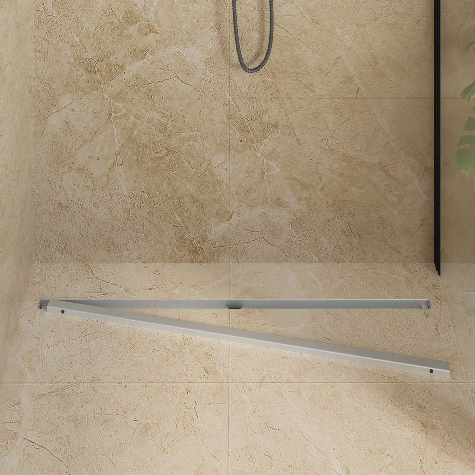 VidaXL Caniveau de douche 360° avec modèle mince argent 100 cm