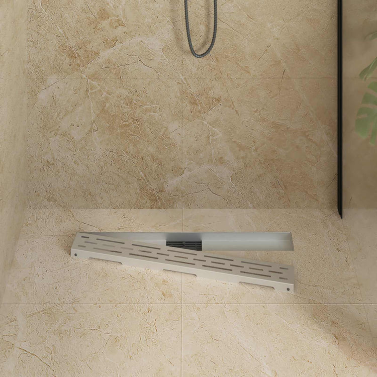 Vidaxx caniveau de douche avec ligne design argent 70 cm acier inoxydable 304