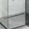 Vidaxxl caniveau de douche avec couvercle en verre noir 100 cm acier inoxydable 304