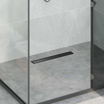Vidaxx caniveau de douche 2 en 1 avec siphon 360° noir 50 cm