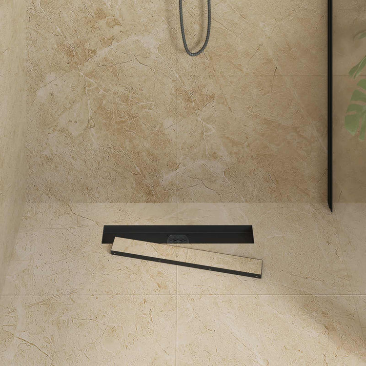 Vidaxx caniveau de douche 2 en 1 avec siphon 360° noir 50 cm