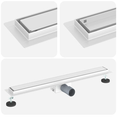 Vidaxx caniveau de douche 2 en 1 argent 70 cm acier inoxydable 304