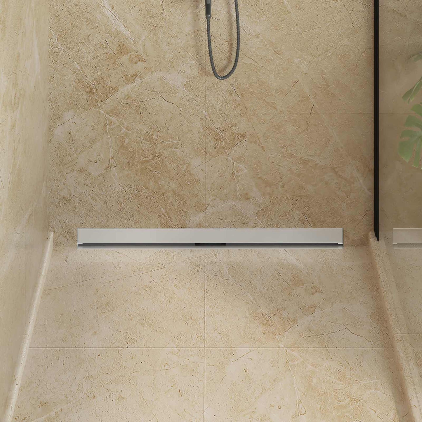 VidaXL caniveau de douche mural argent 90 cm acier inoxydable 304