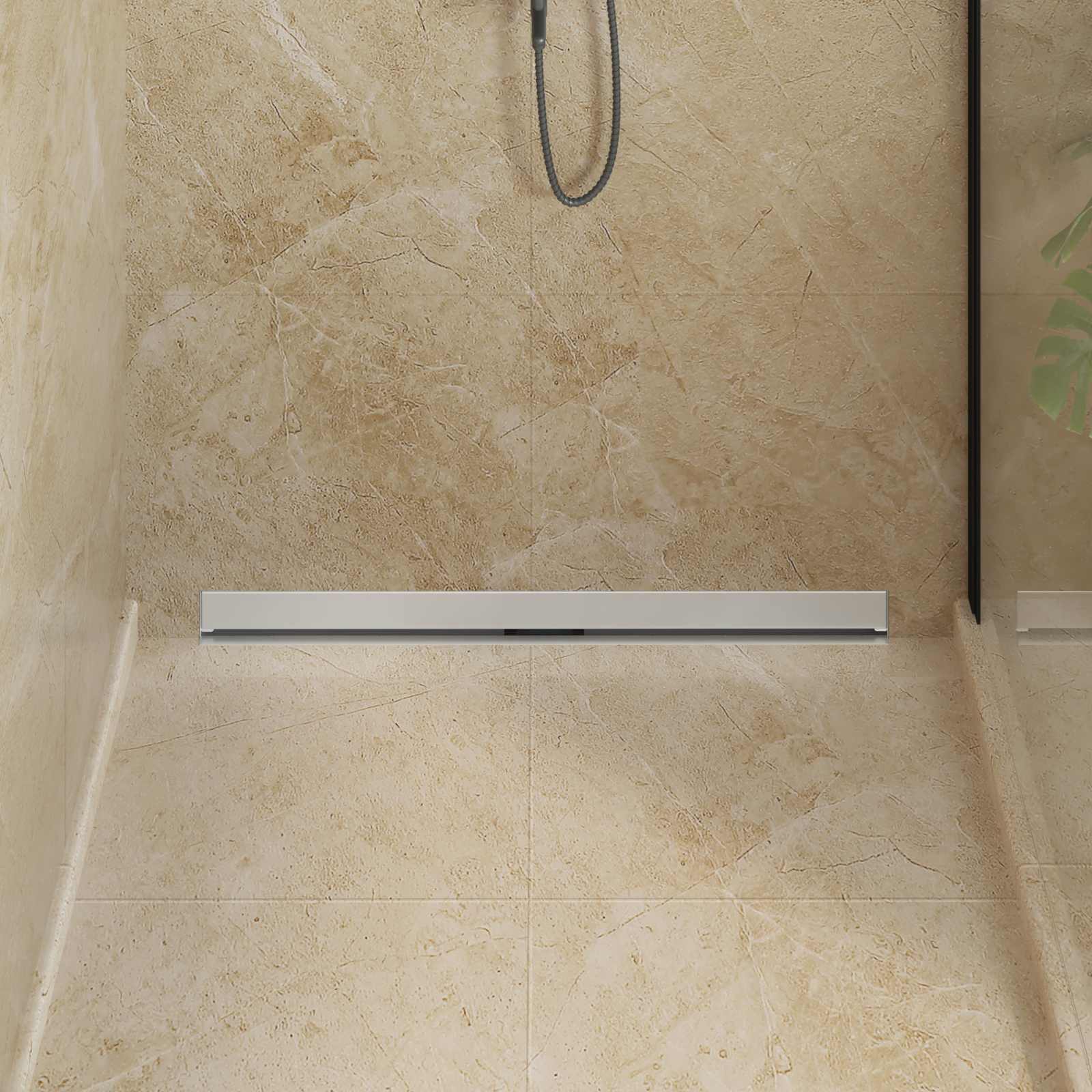 VidaXL caniveau de douche mural argent 90 cm acier inoxydable 304