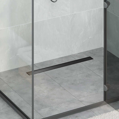 Vidaxx caniveau de douche 2 en 1 noir 70 cm acier inoxydable 304