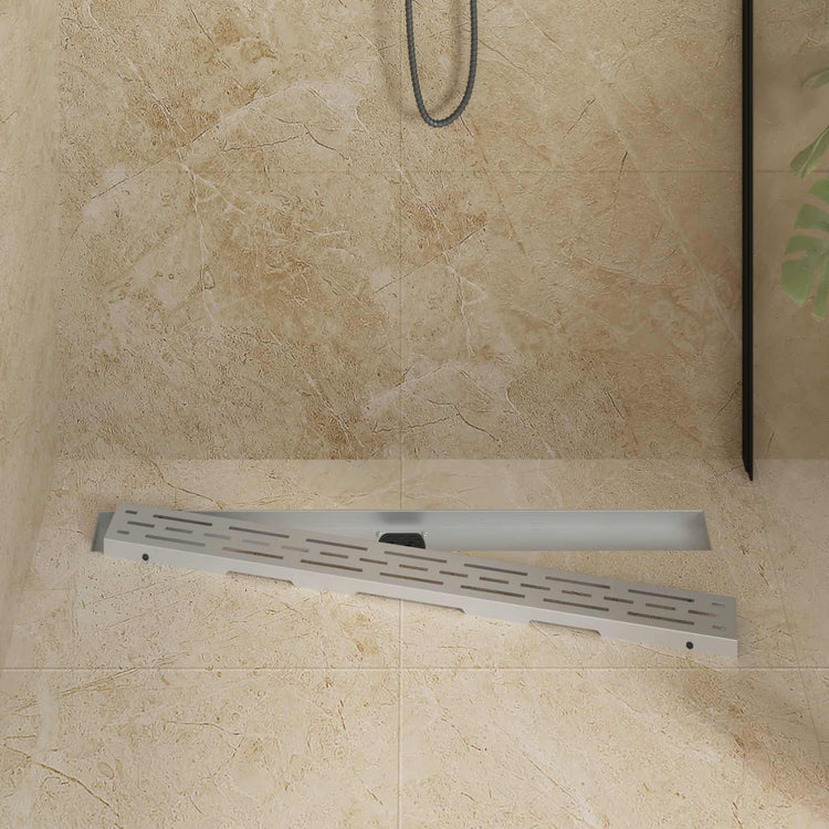 Vidaxx couvercle en verre pour caniveau de douche avec siphon 360° argent 90 cm