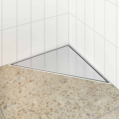 VidaXL Drain de douche triangulaire 2 en 1 argent 32 x 32 x 7,5 cm