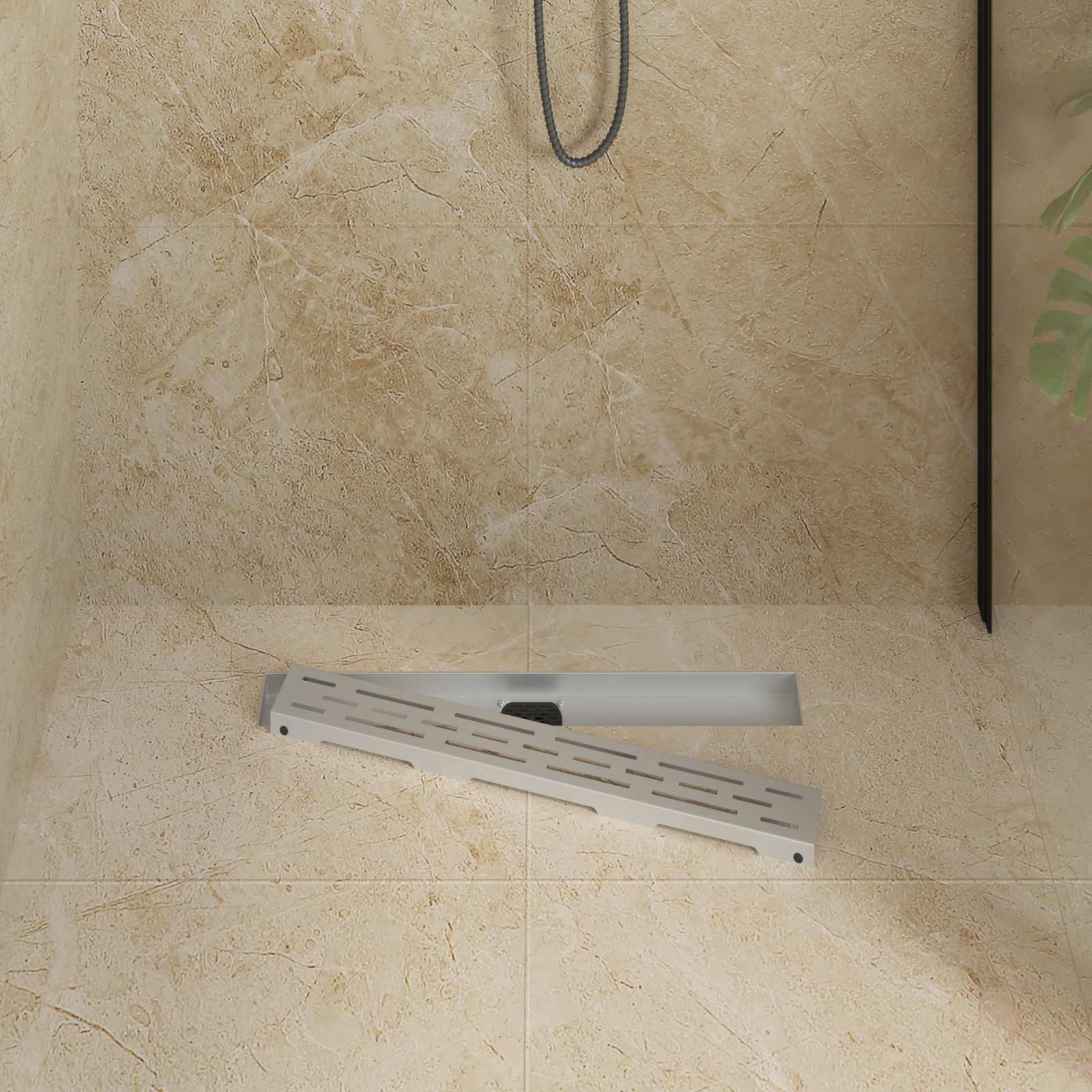 Vidaxx couvercle en verre pour caniveau de douche avec siphon 360° argent 60 cm