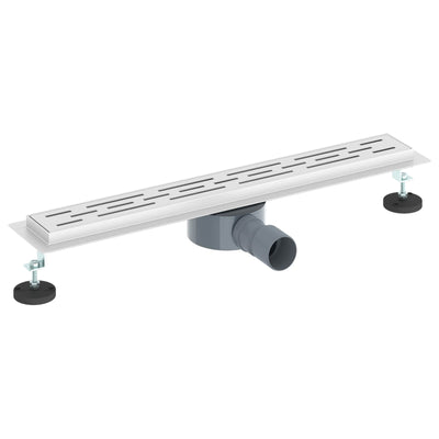 Vidaxx couvercle en verre pour caniveau de douche avec siphon 360° argent 60 cm