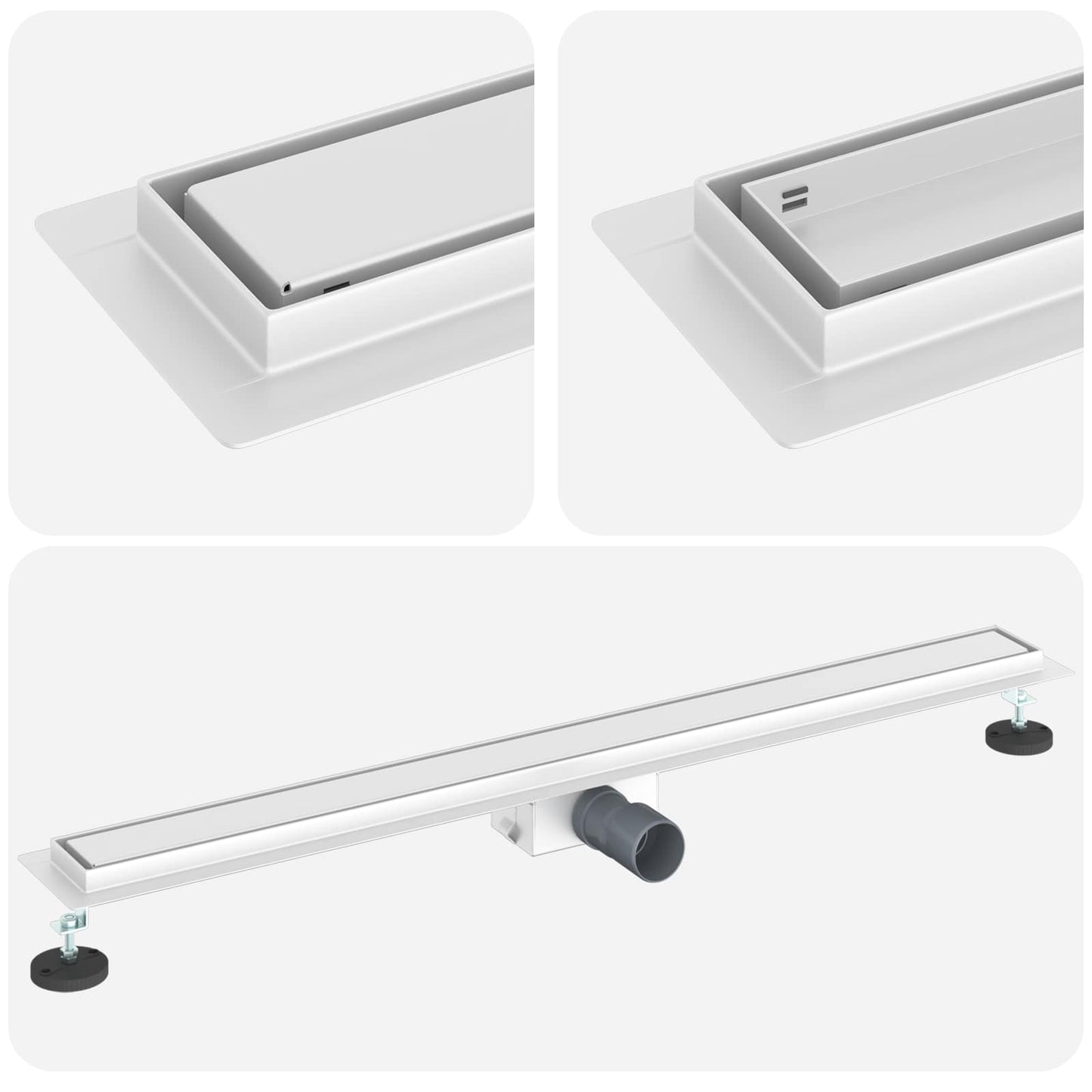 Vidaxx caniveau de douche 2 en 1 argent 100 cm acier inoxydable 304