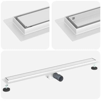 Vidaxx caniveau de douche 2 en 1 argent 100 cm acier inoxydable 304