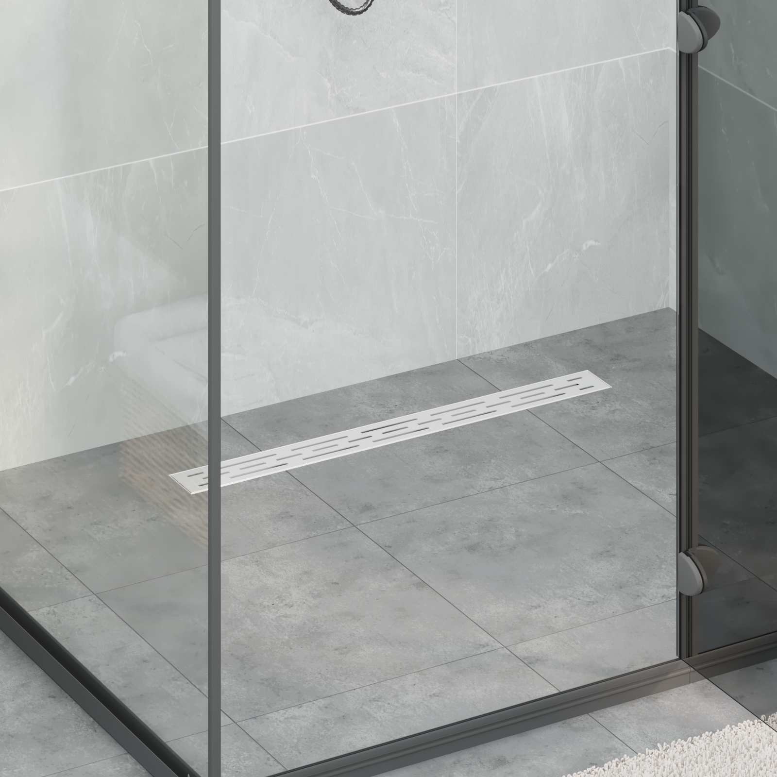 Vidaxx couvercle en verre pour caniveau de douche avec siphon 360° argent 70 cm