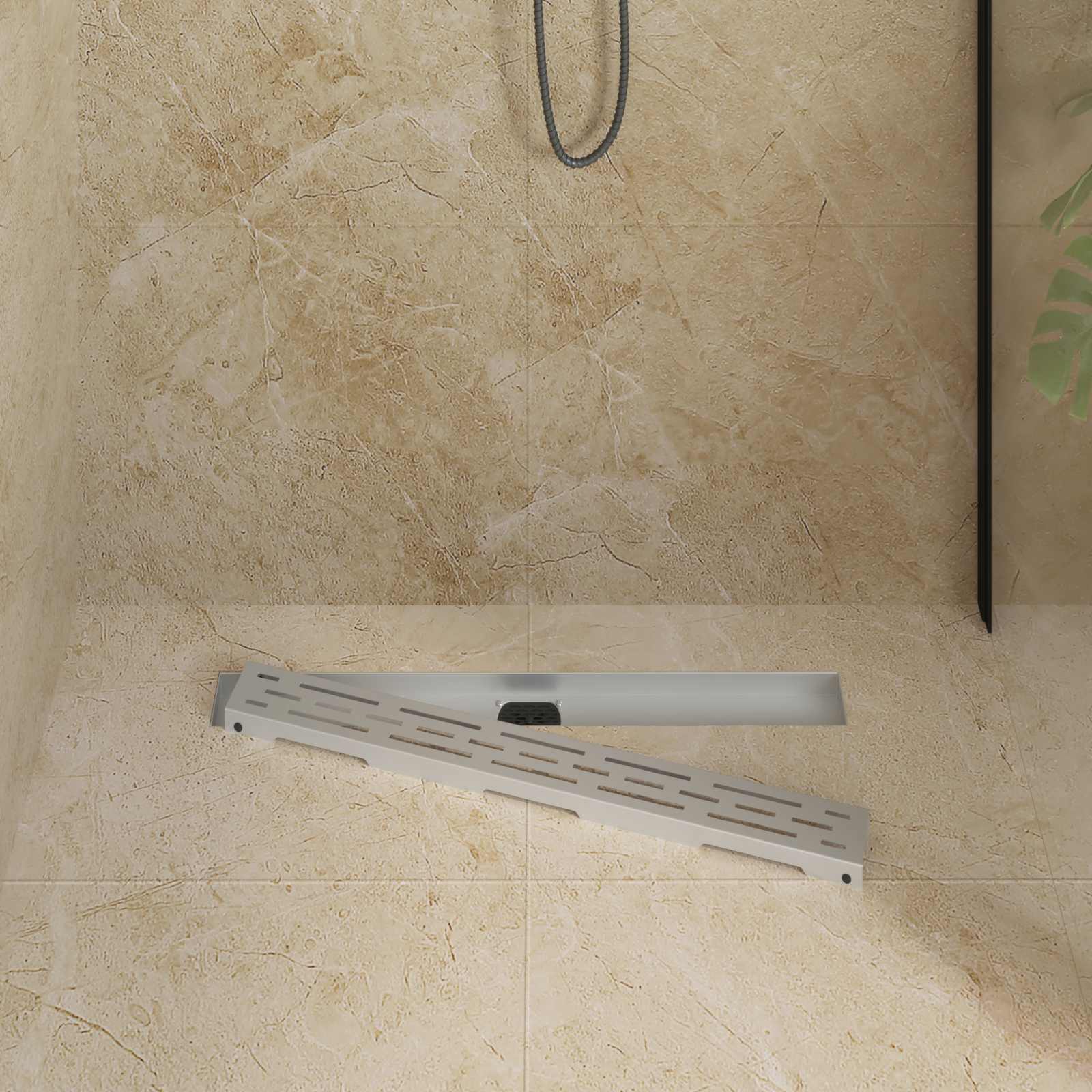 Vidaxx couvercle en verre pour caniveau de douche avec siphon 360° argent 70 cm