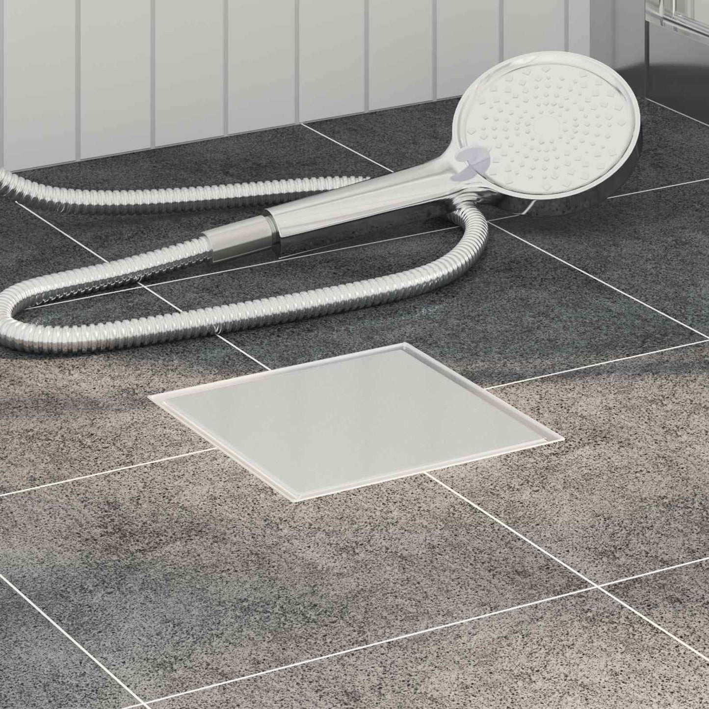 Vidaxx Caniveau de douche 2 en 1 argent 15 x 15 cm acier inoxydable 304