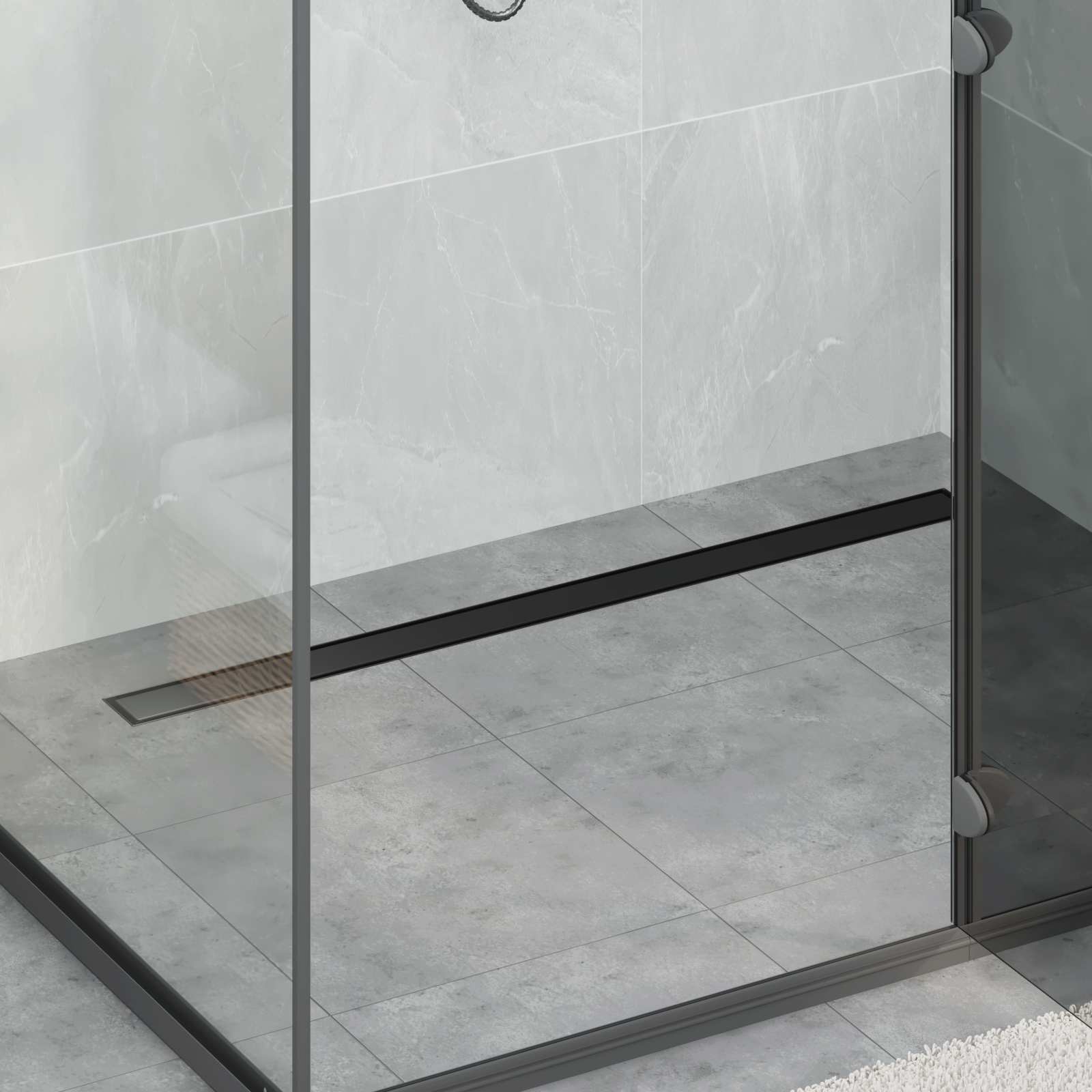 Vidaxx caniveau de douche 2 en 1 avec siphon 360° noir 100 cm
