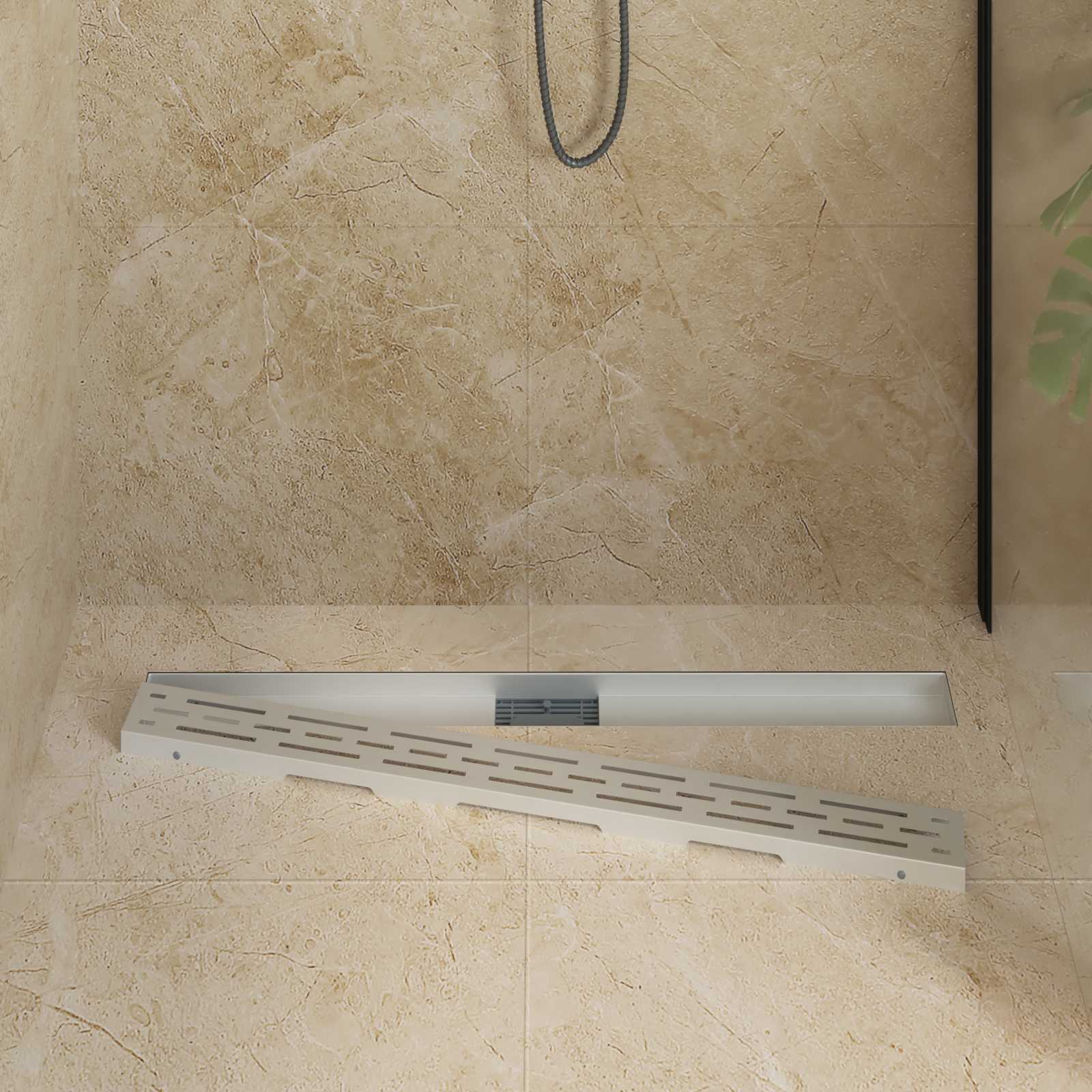 Vidaxx caniveau de douche avec ligne design argent 100 cm acier inoxydable 304