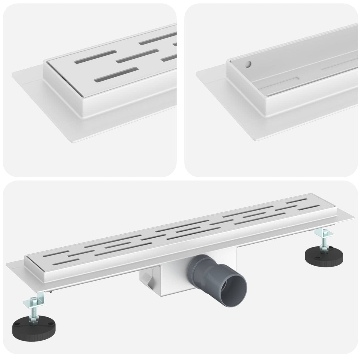 Vidaxx caniveau de douche avec design de ligne argent 60 cm acier inoxydable 304