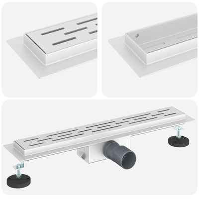 Vidaxx caniveau de douche avec design de ligne argent 60 cm acier inoxydable 304