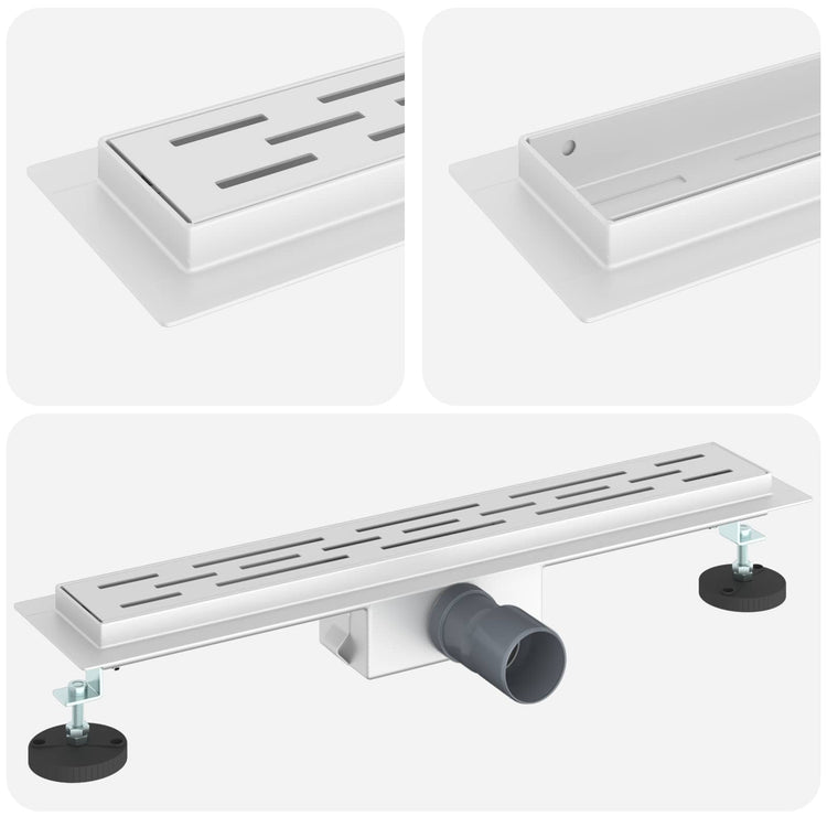 Vidaxx caniveau de douche avec design de ligne argent 60 cm acier inoxydable 304