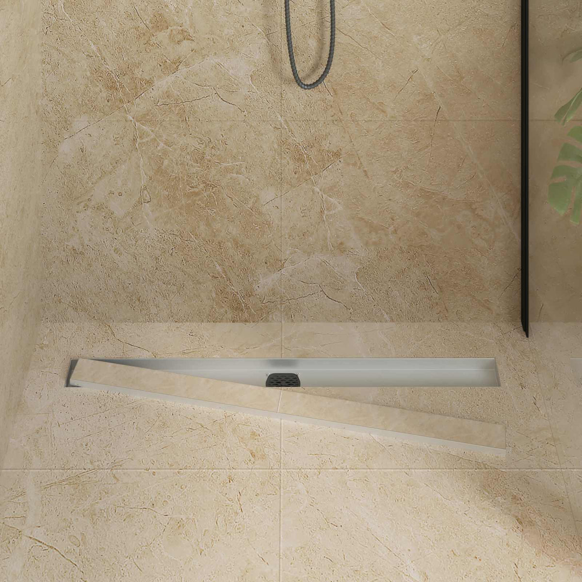 Vidaxx caniveau de douche 2 en 1 avec siphon 360° argent 90 cm