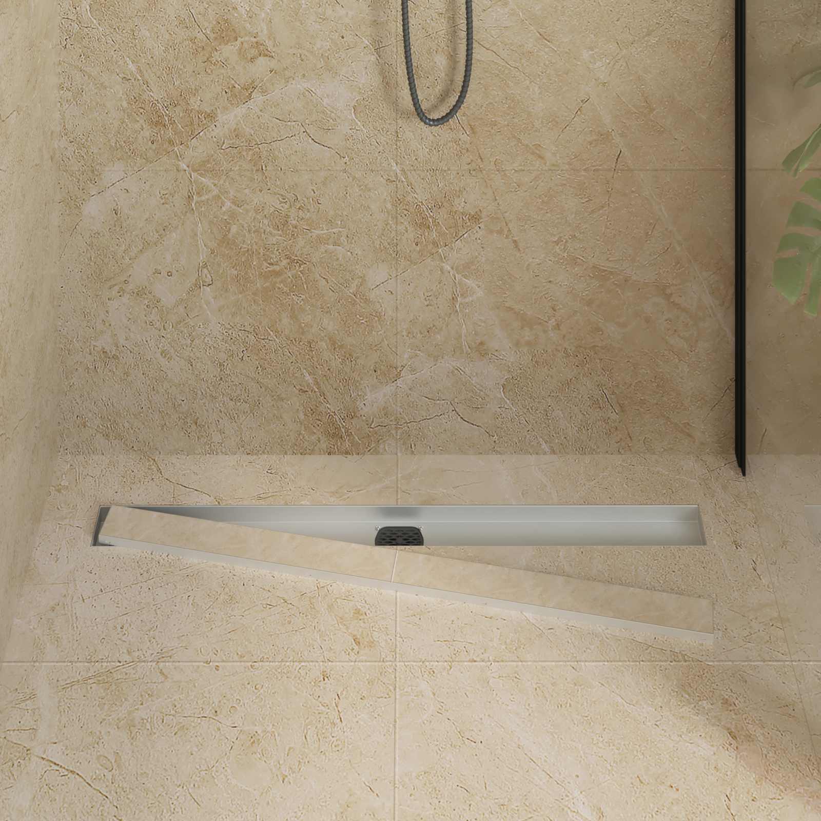 Vidaxx caniveau de douche 2 en 1 avec siphon 360° argent 90 cm
