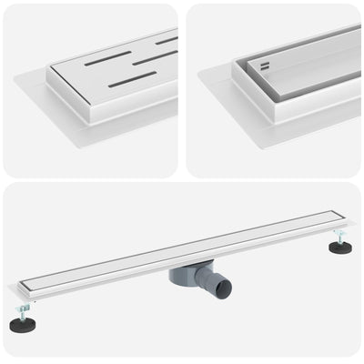Vidaxx caniveau de douche 2 en 1 avec siphon 360° argent 90 cm