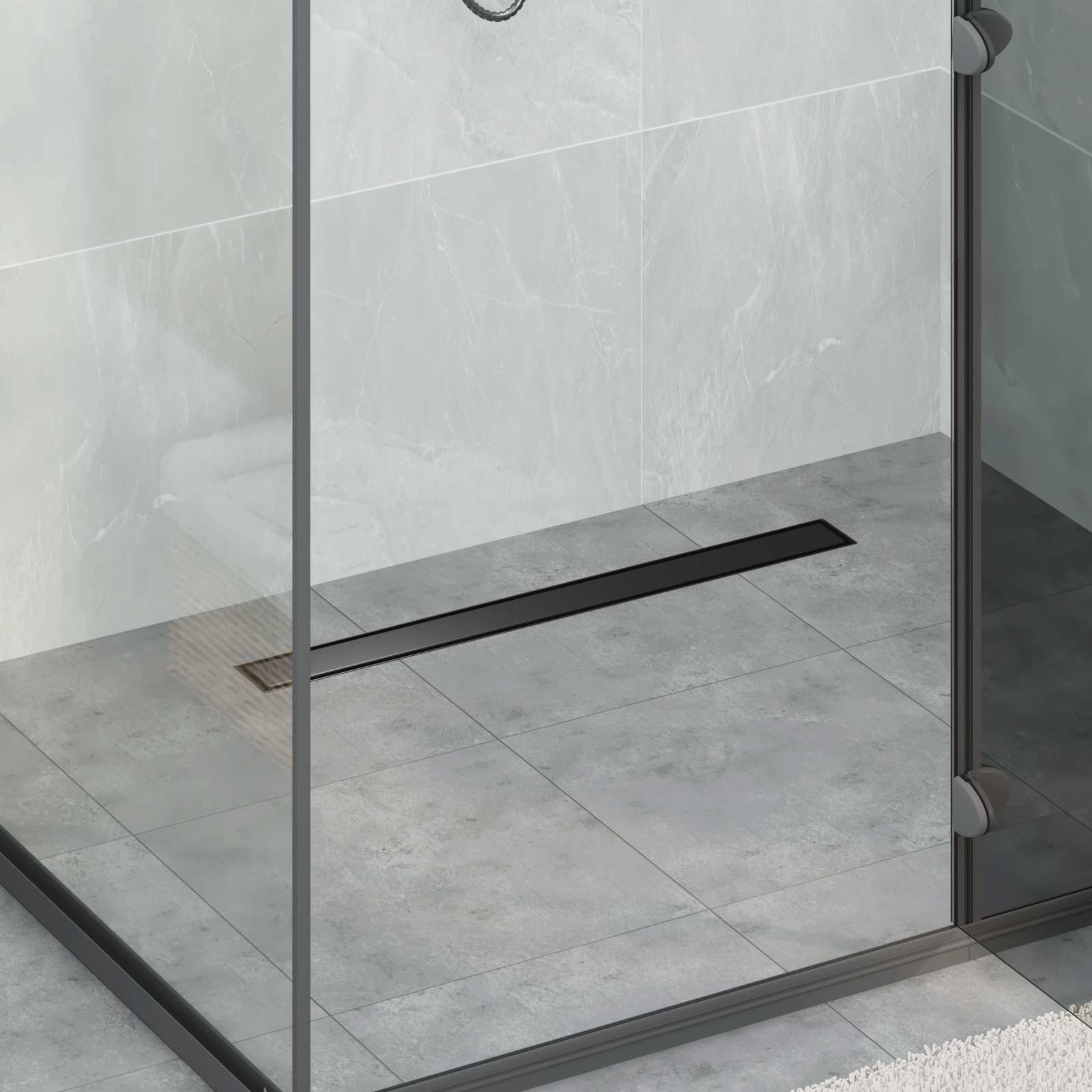 Vidaxx caniveau de douche 2 en 1 avec siphon 360° noir 70 cm
