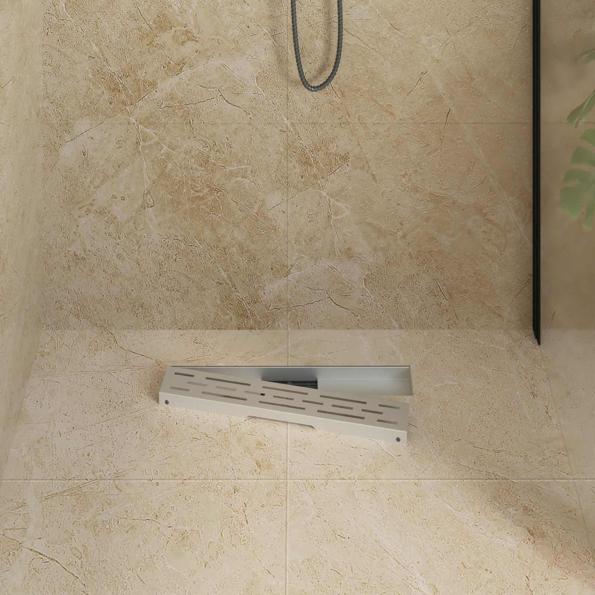 Vidaxx caniveau de douche avec ligne design argent 50 cm acier inoxydable 304