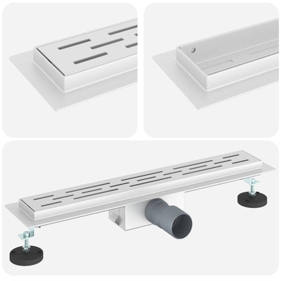 Vidaxx caniveau de douche avec ligne design argent 50 cm acier inoxydable 304
