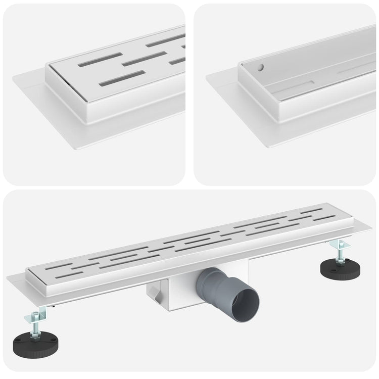 Vidaxx caniveau de douche avec ligne design argent 50 cm acier inoxydable 304