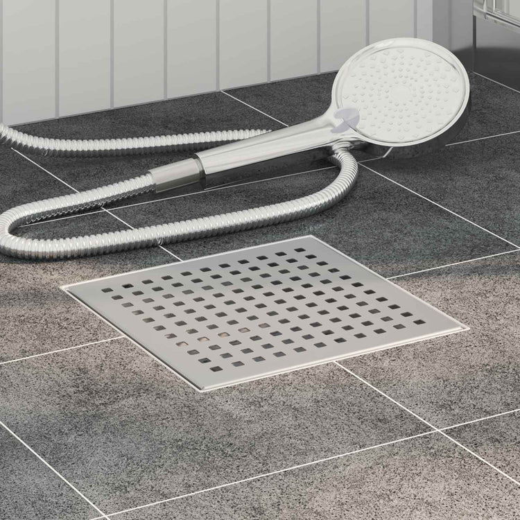 VidaXL dot caniveau de douche argent 20 x 20 cm acier inoxydable 304