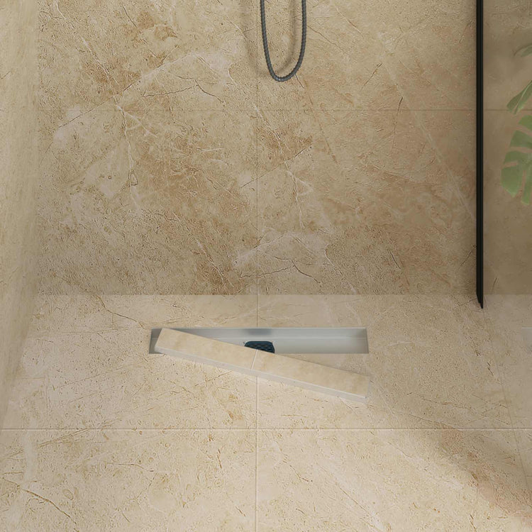 Vidaxx caniveau de douche 2 en 1 avec siphon 360° argent 54 x 11 x 9,5 cm