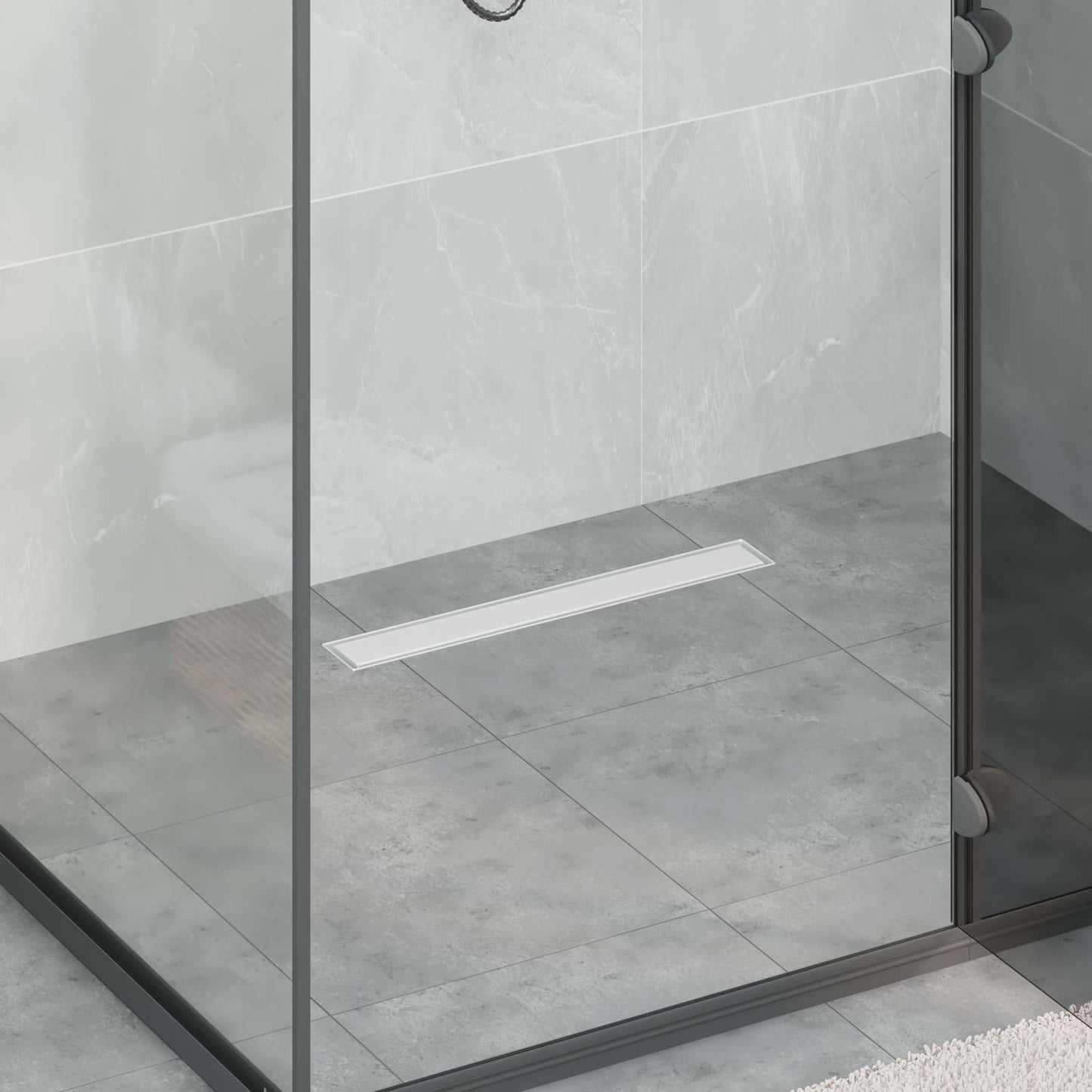 VidaXL caniveau de douche 2 en 1 argent 60 cm acier inoxydable 304