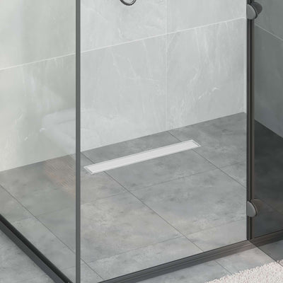 VidaXL caniveau de douche 2 en 1 argent 60 cm acier inoxydable 304