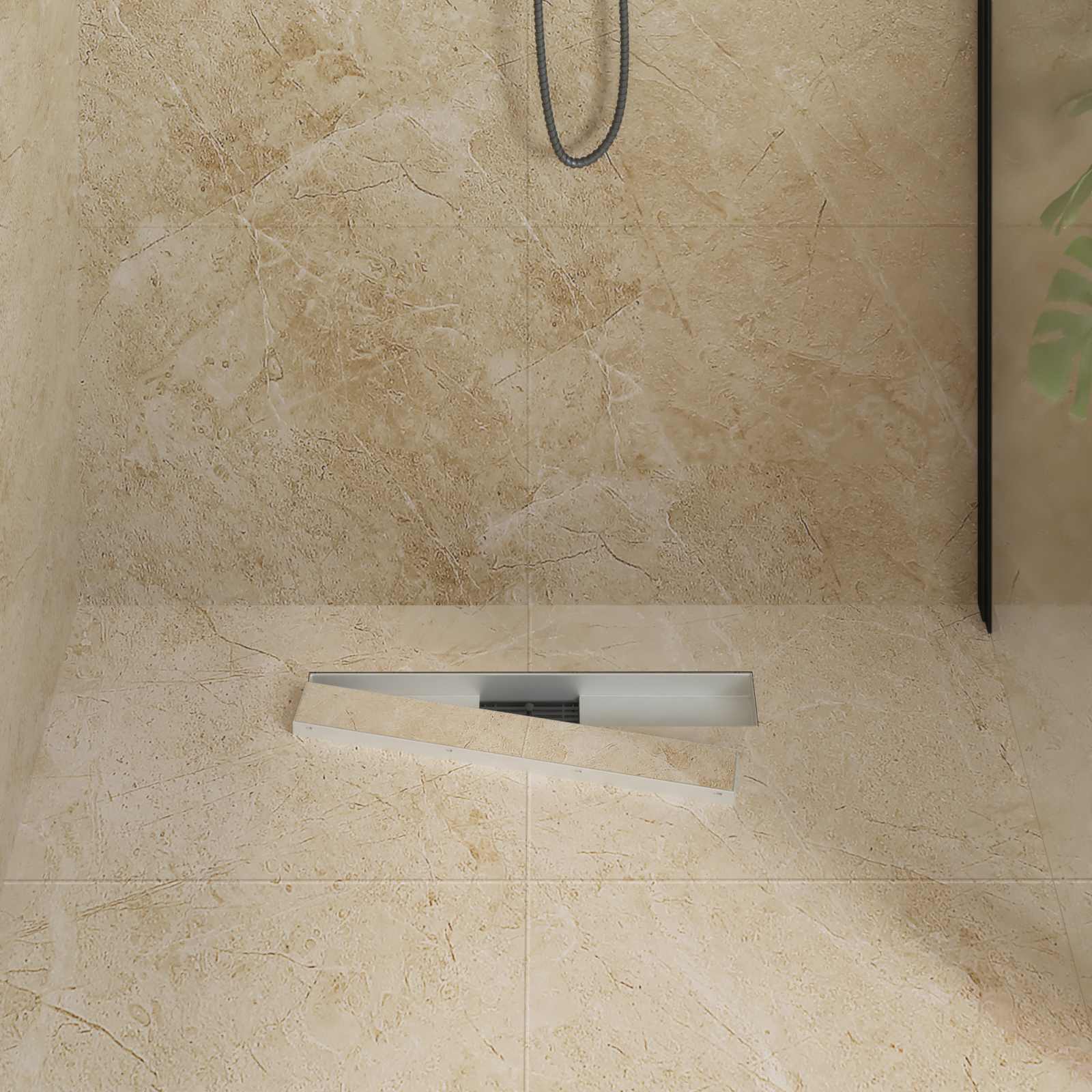 VidaXL caniveau de douche 2 en 1 argent 60 cm acier inoxydable 304