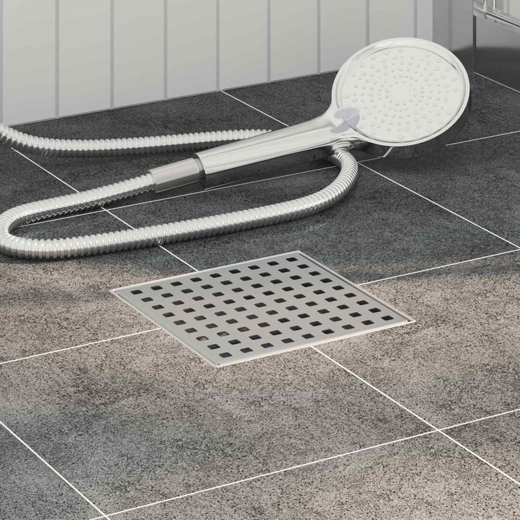 Vidaxxl dot caniveau de douche argent 15 x 15 cm acier inoxydable 304