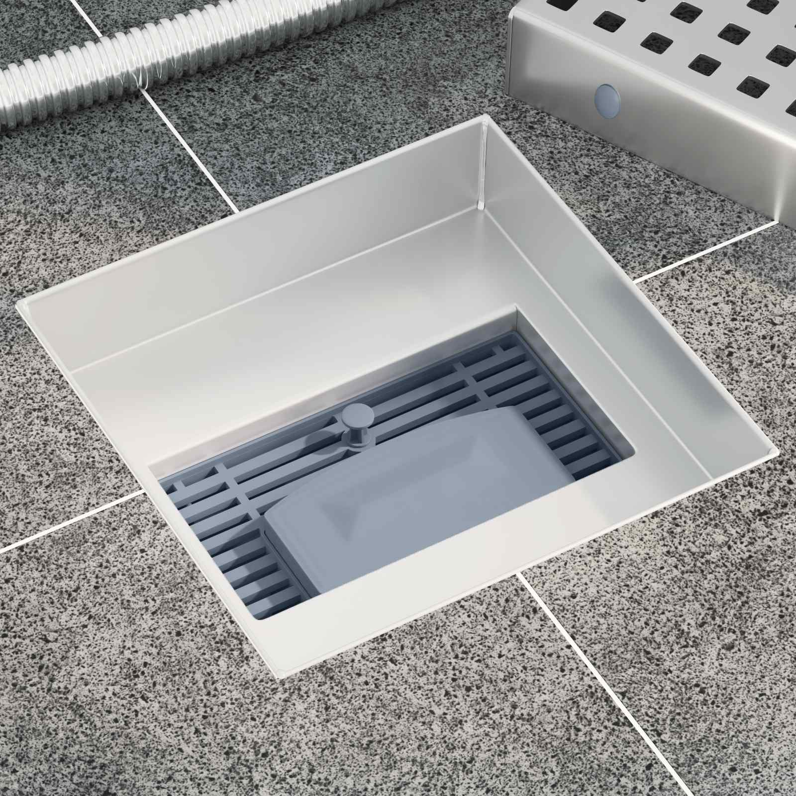 Vidaxxl dot caniveau de douche argent 15 x 15 cm acier inoxydable 304